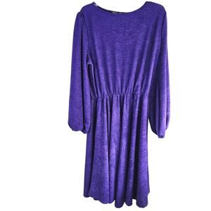Illord Women's Dress 3X 3XL XXXL Purple Long Sleeve Plus Size 22W 24W